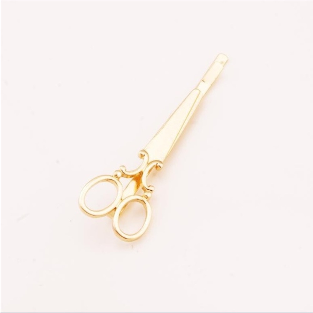 LAST PAIR✨HP✨NWT Gold Stylist Scissor Barrettes - Picture 2 of 2